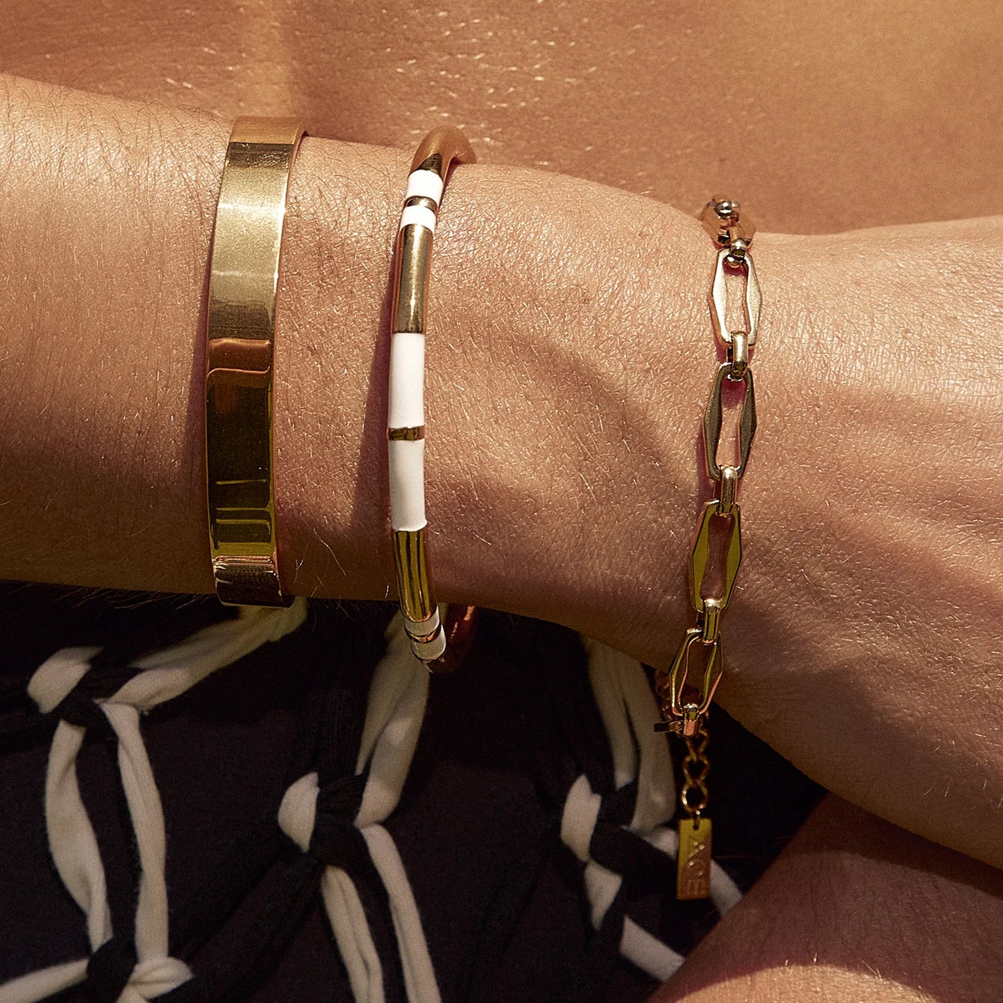 Arms of Eve Cruz Gold and Enamel Cuff