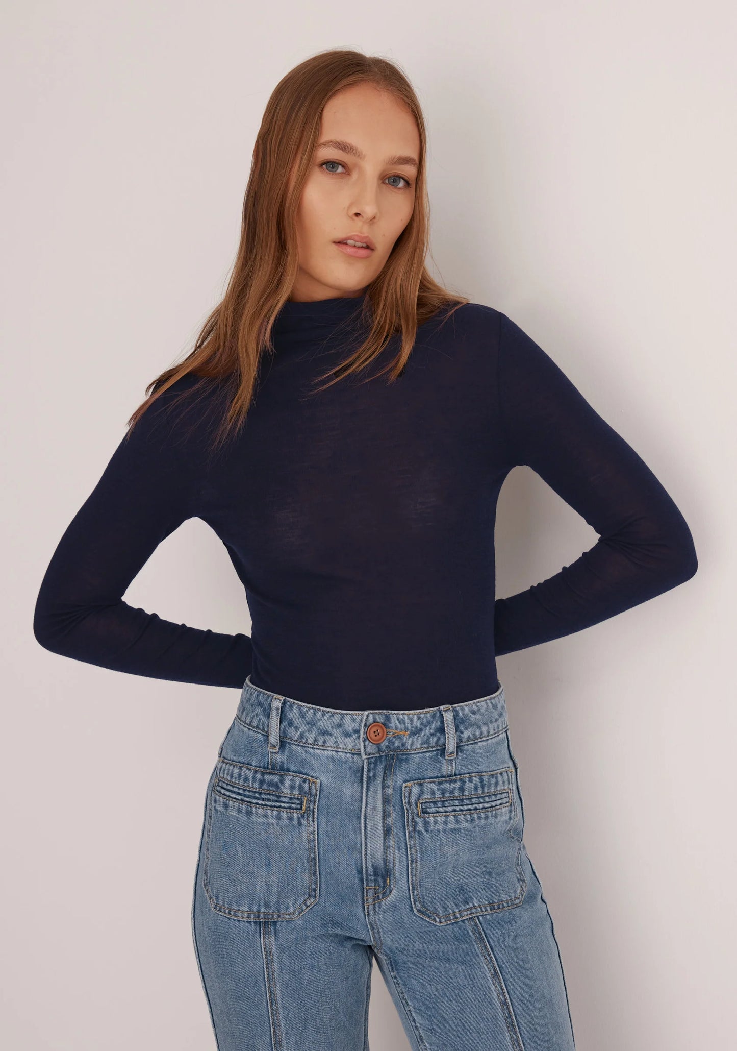 Morrison Morri Merino High Neck - Navy