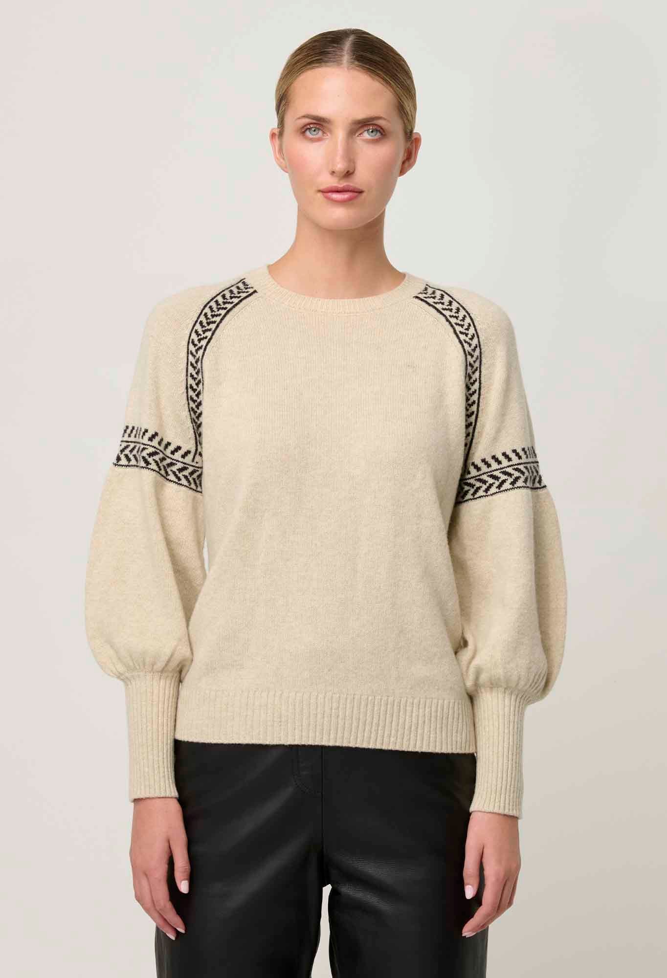 Once Was Luna Merino Wool Knit Top in Blanca