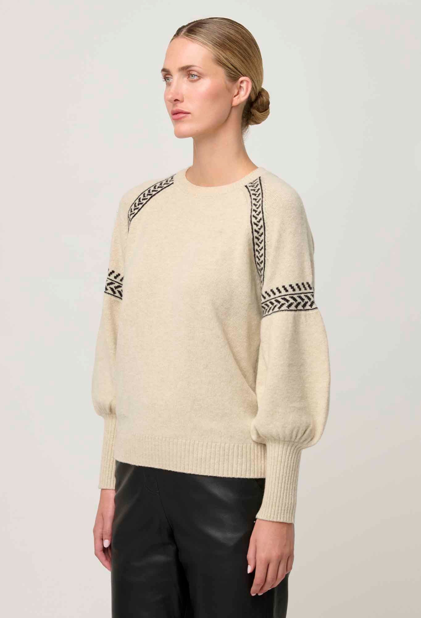Once Was Luna Merino Wool Knit Top in Blanca