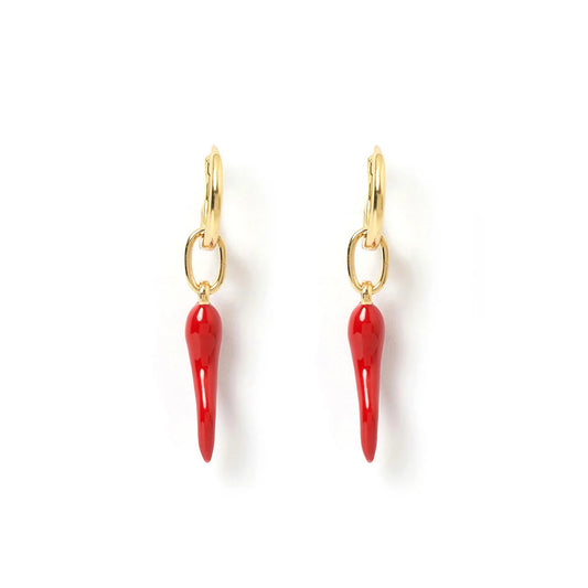 Arms of Eve Cornicello Red Charm Earrings