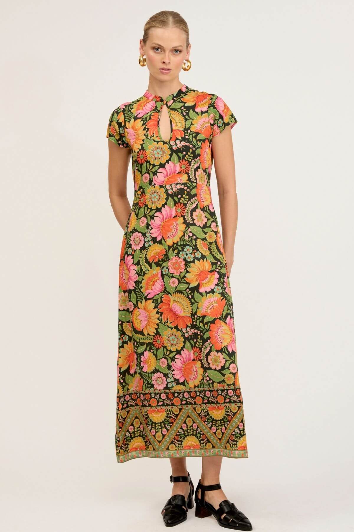 Nine Lives Bazaar Willa Midi Dress - Fiesta