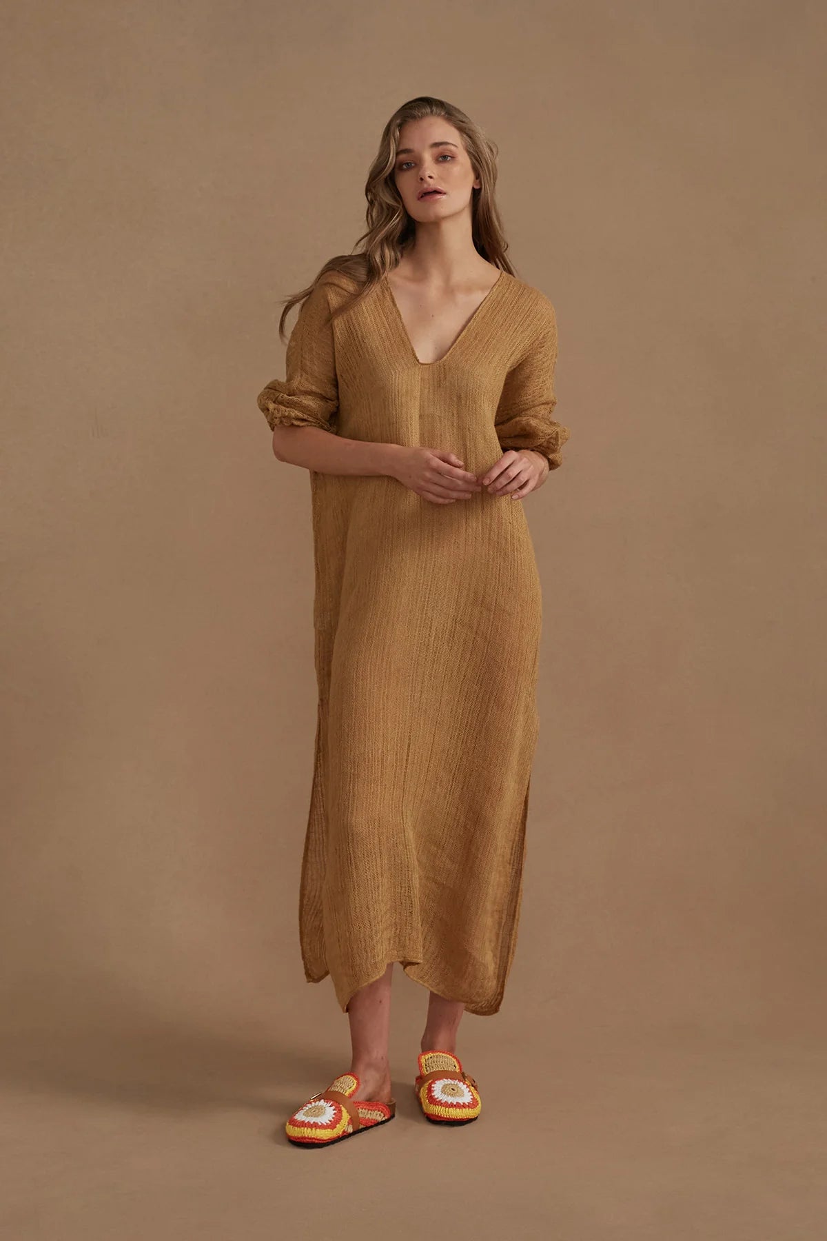 Estilo Emporio Dolcezza Dress - Stracciatella Ochre