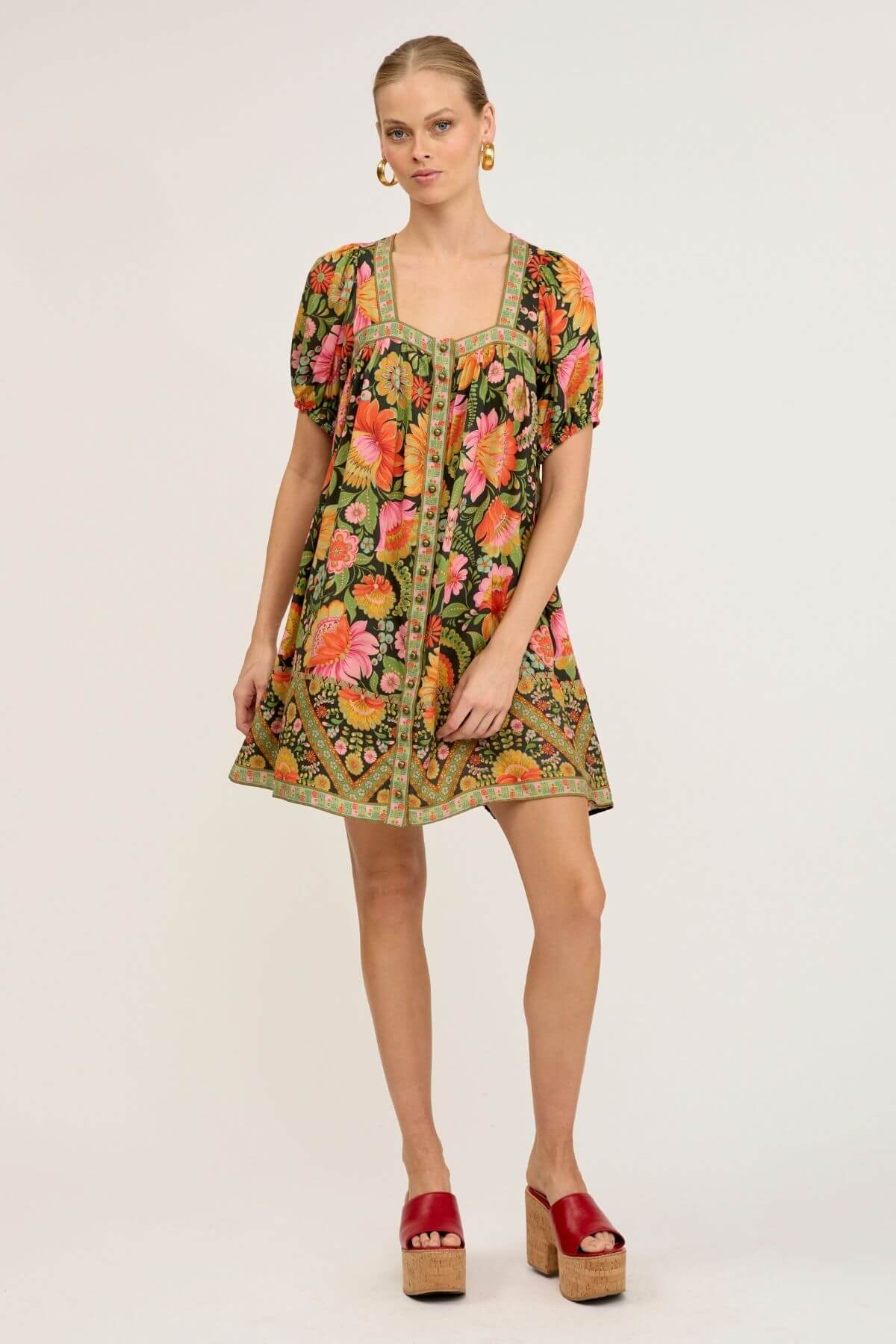 Nine Lives Bazaar Savannah Mini Dress - Fiesta