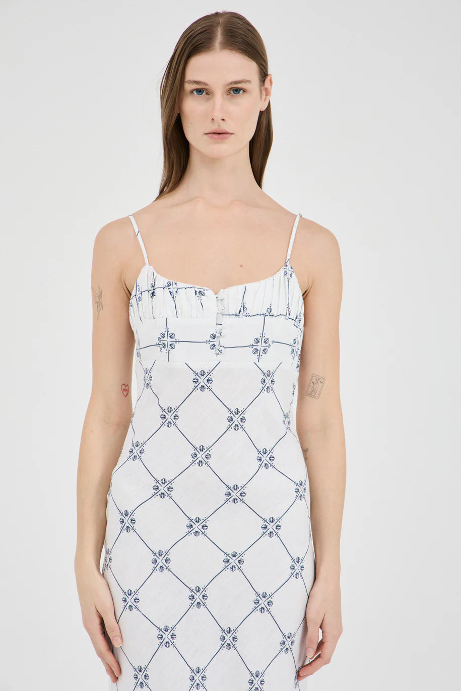 Friend Of Audrey Seashell Linen Singlet Dress