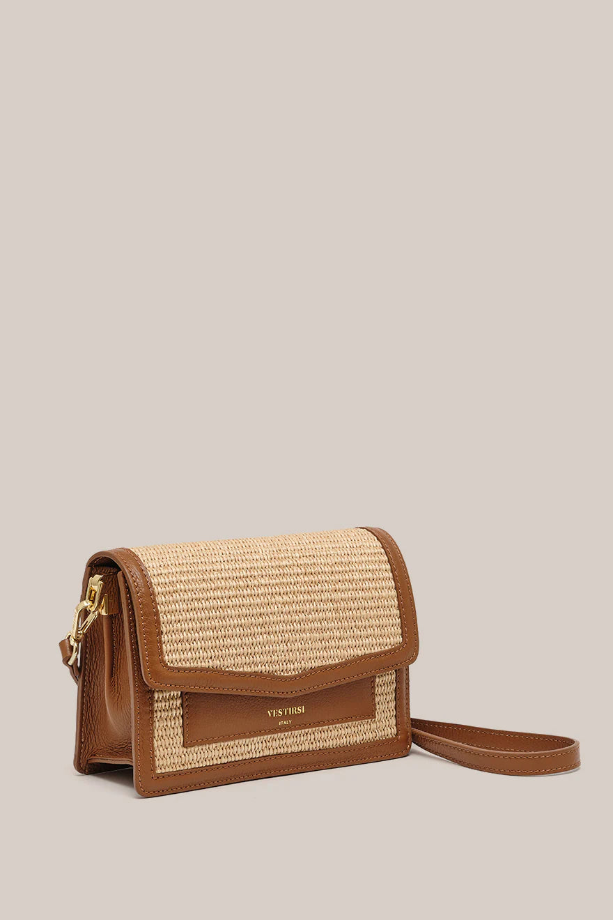 Vestirsi Amelia Raffia Crossbody, Tan