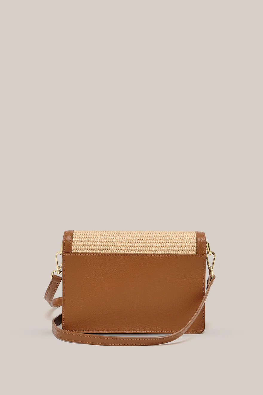 Vestirsi Amelia Raffia Crossbody, Tan