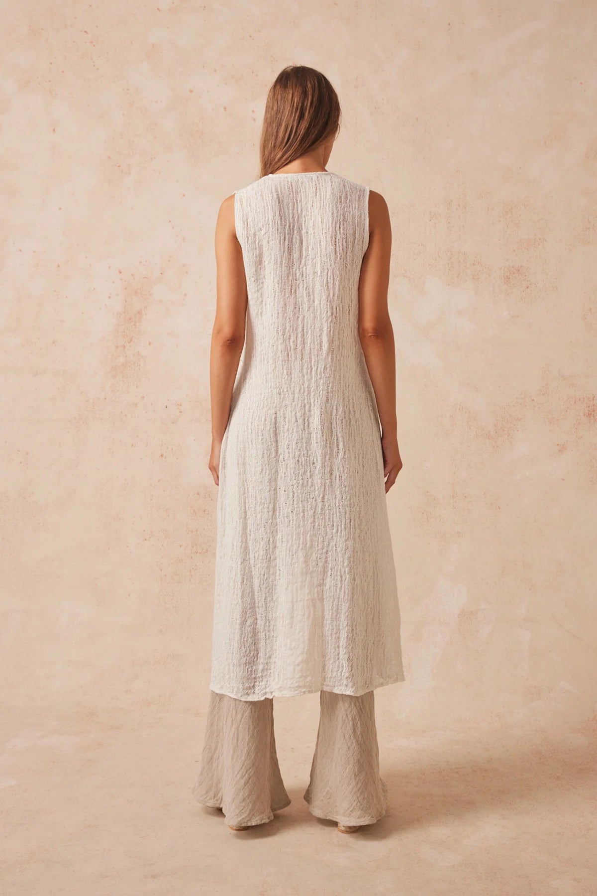 Estilo Emporio  Slip Midi Dress - Stracciatella Panna