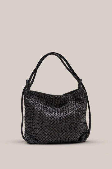 Vestirsi Woven Bella 2-in-1 Convertible Backpack Tote - Black