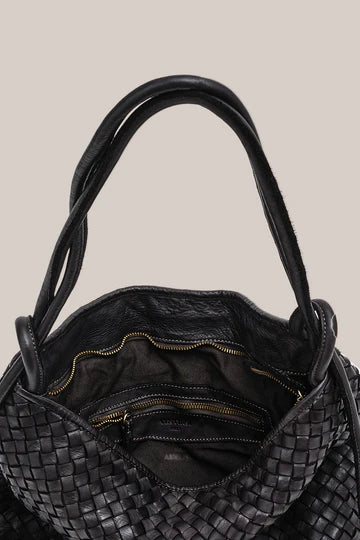 Vestirsi Woven Bella 2-in-1 Convertible Backpack Tote - Black