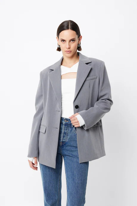 Mossman Boston Single Breasted Blazer - Grey