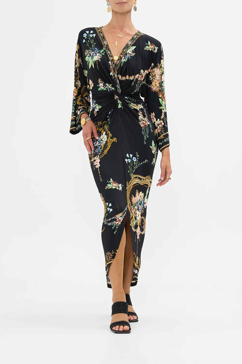 Camilla Noble Endeavours Long Split Front Twist Dress