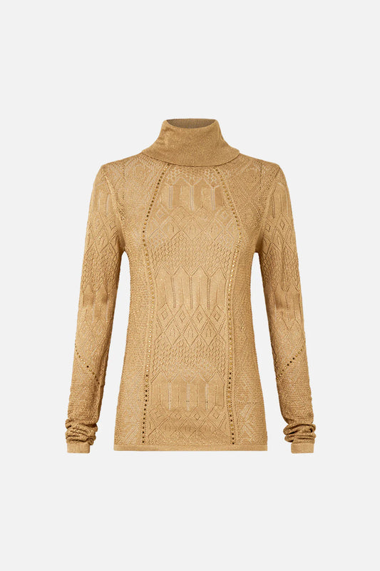 Camilla Ornate On A Plate Fitted Pointelle Turtle Neck Knit