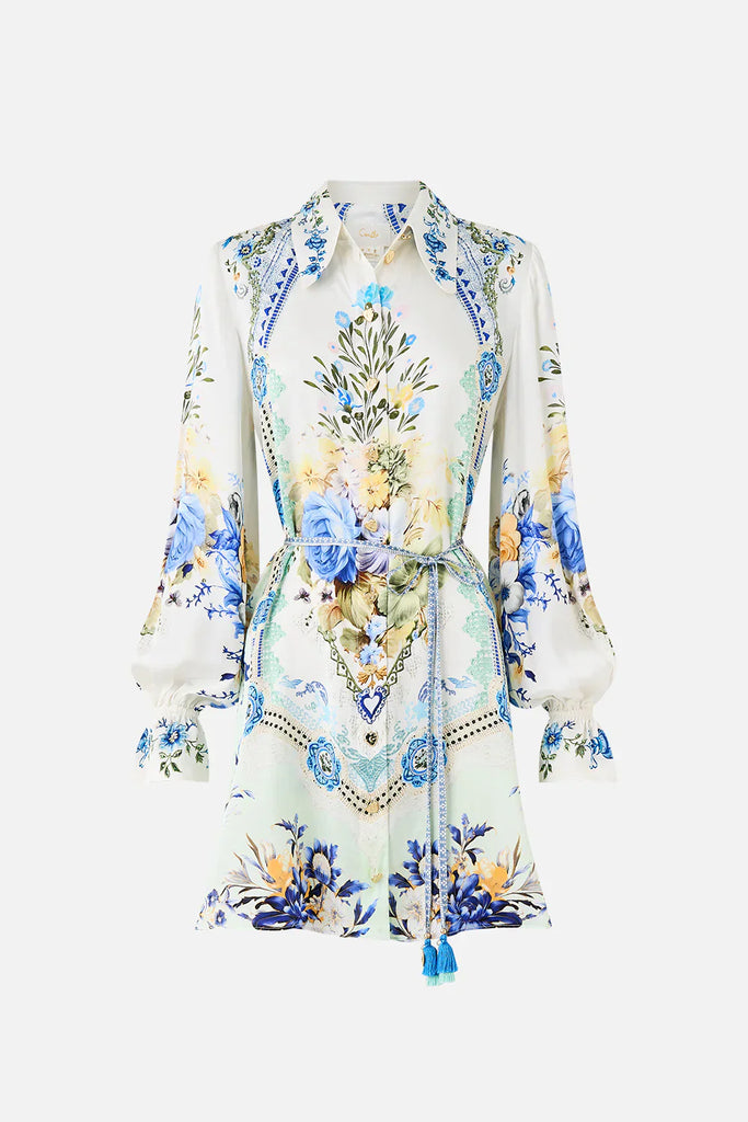 camilla shift shirt dress Camilla Women's Long Sleeve Linen Shirtdress - Blue