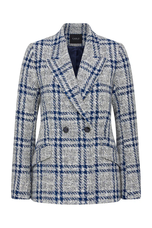 Cable Alix Jacket - Navy Check