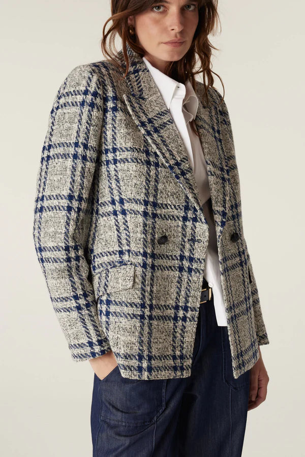 Cable Alix Jacket - Navy Check