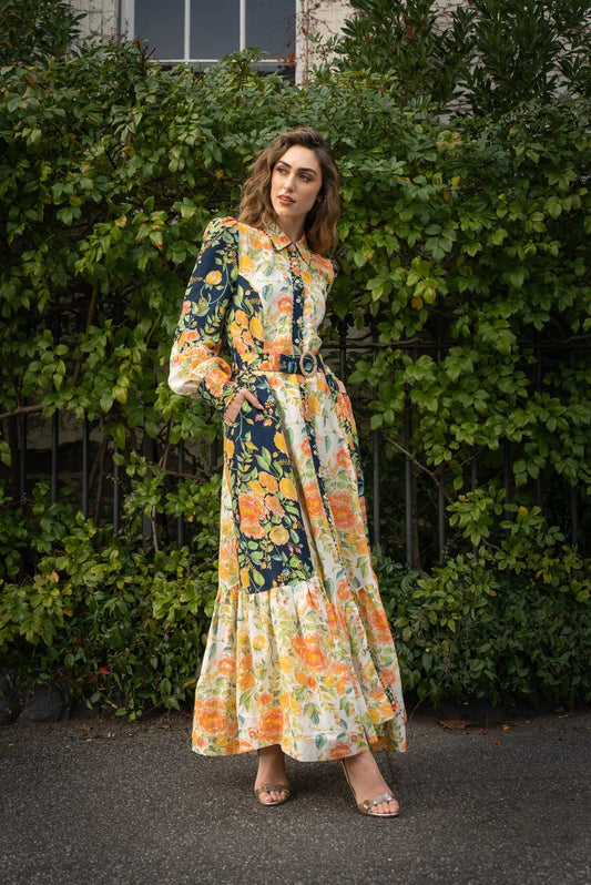 Lulu Zagame Trench Maxi Dress - Mixed Bloom