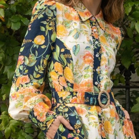 Lulu Zagame Trench Maxi Dress - Mixed Bloom