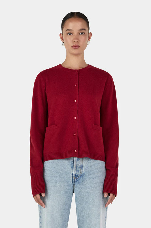 Hansen & Gretel Dolly Cashmere Cardigan - Red Dahlia