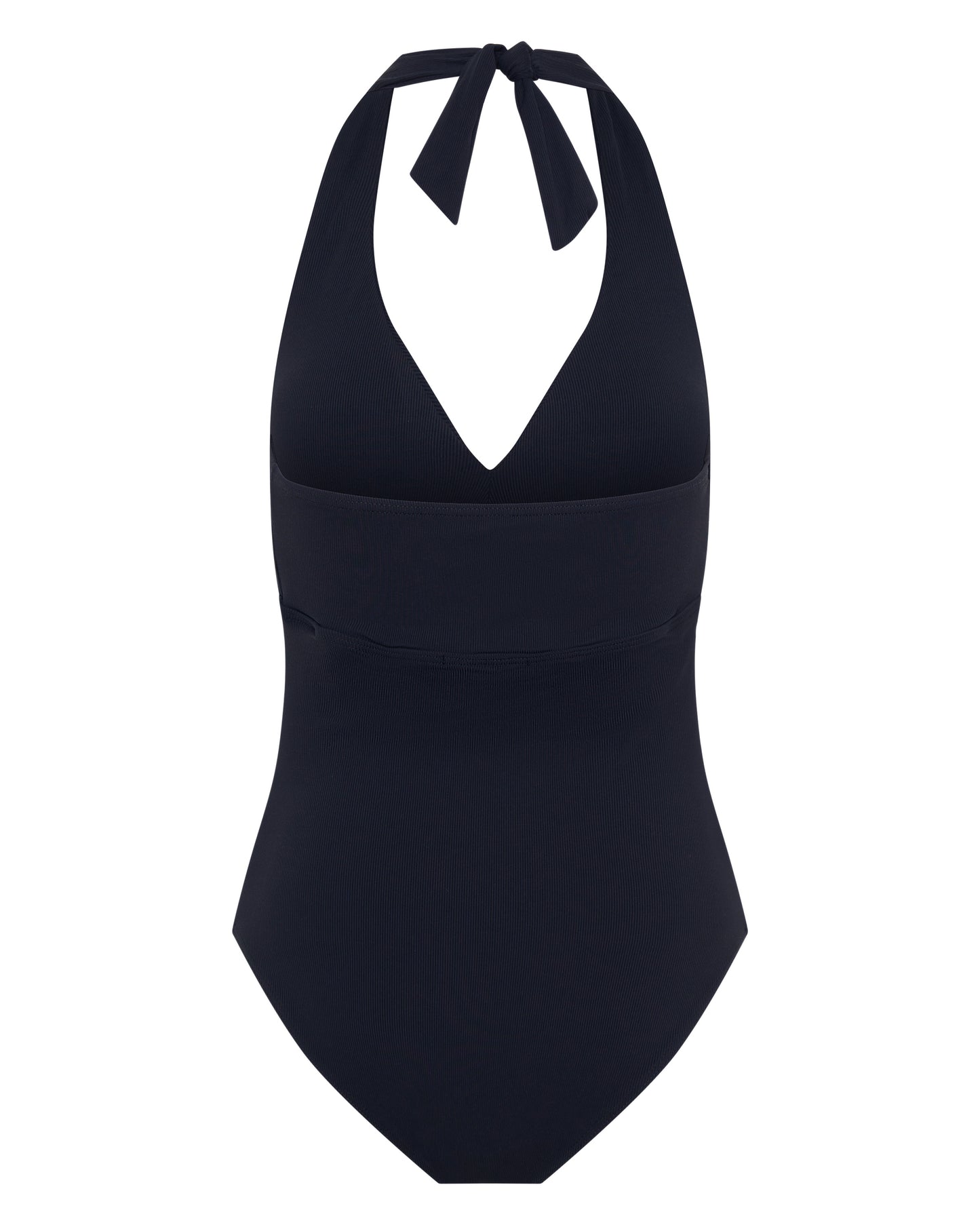 Ellery and Moss X Contessa Volpi Janet Halterneck One Piece Swimsuit - Black Ribbed