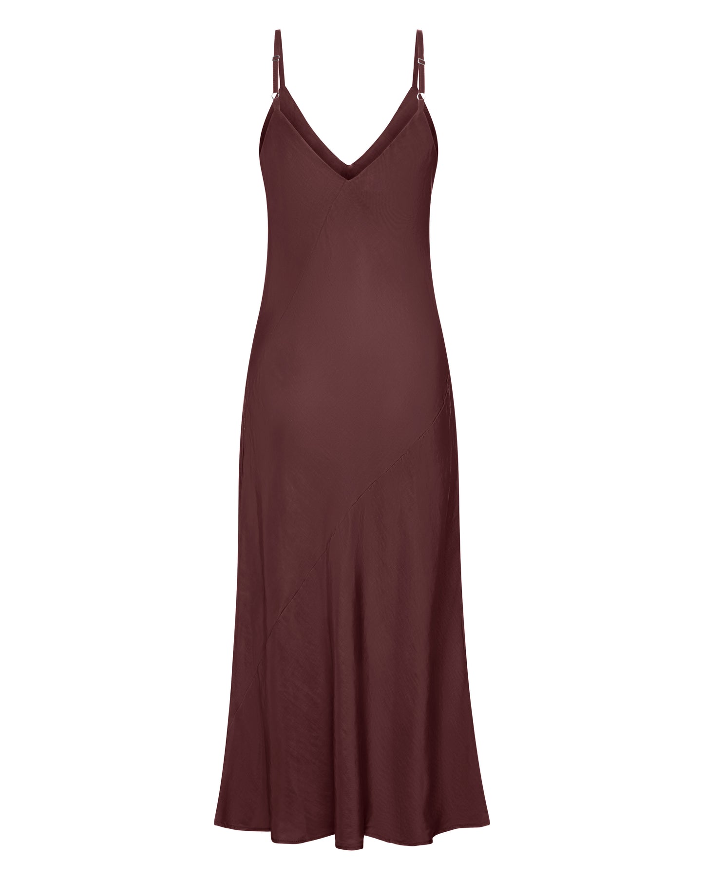 Ellery and Moss Adeline Midi Bias Cut Dress - Chocolate