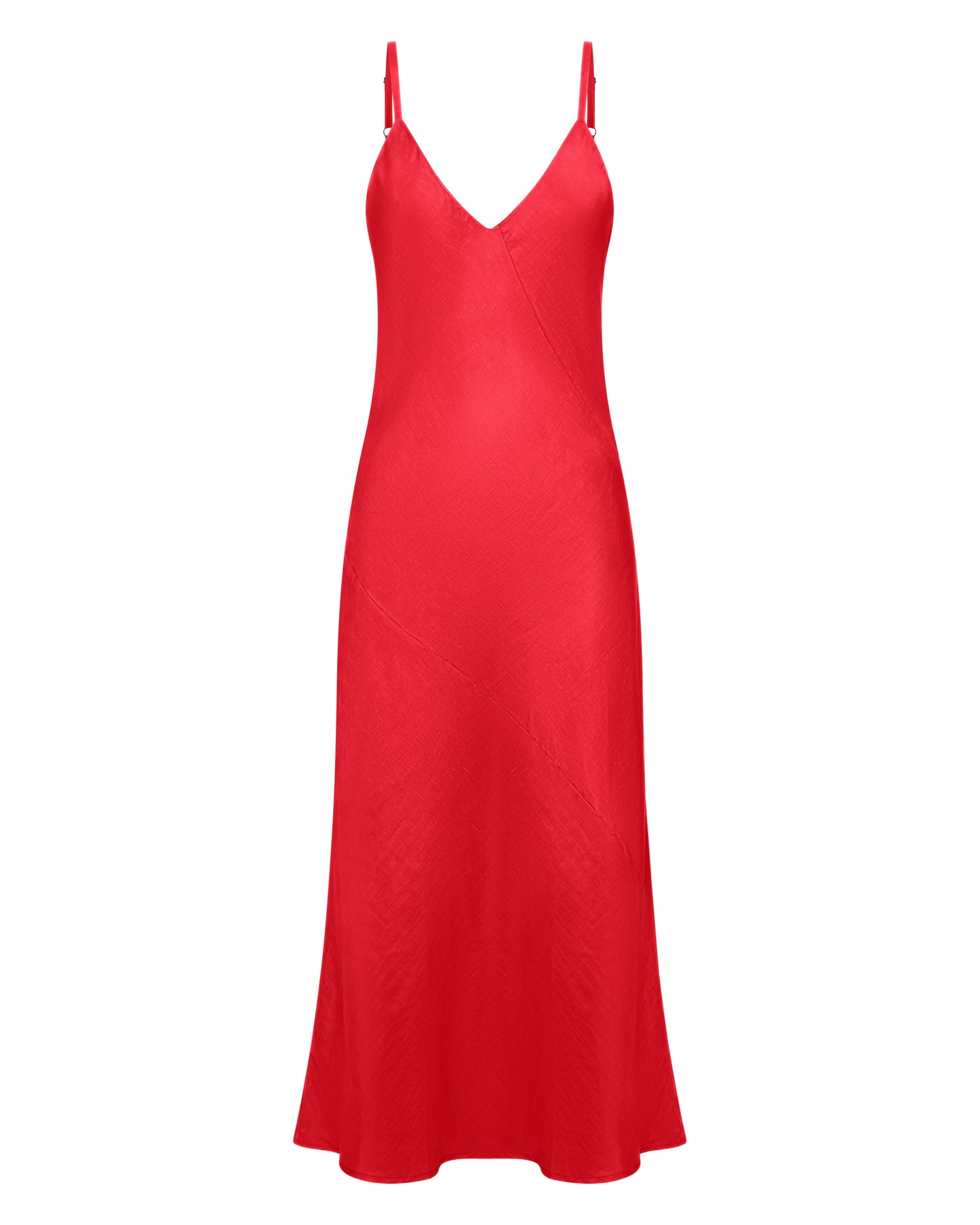 Ellery and Moss Adeline Midi Bias Dress - Fire Red