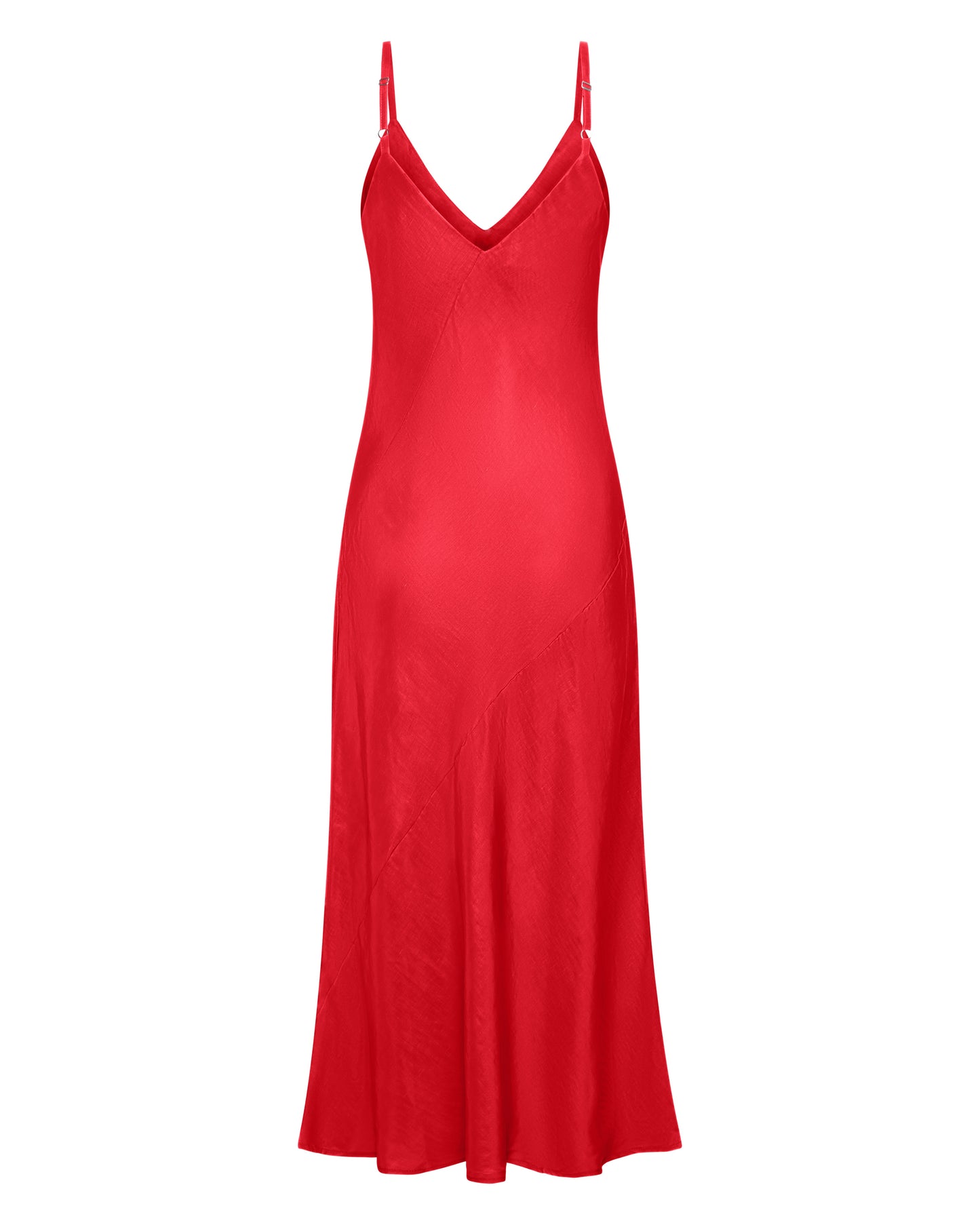 Ellery and Moss Adeline Midi Bias Dress - Fire Red