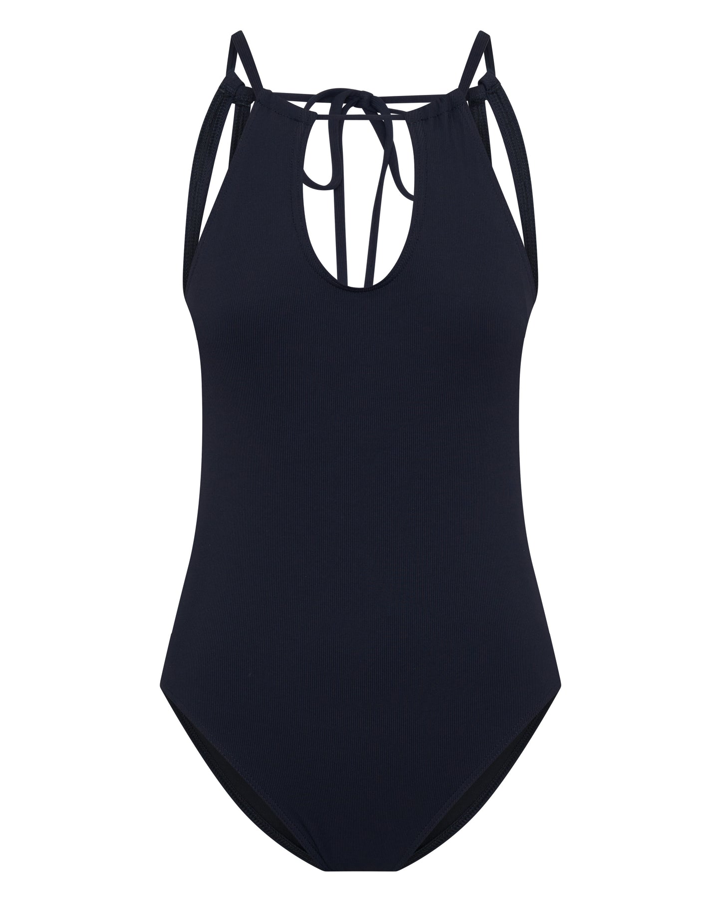 Ellery and Moss X Contessa Volpi One Piece Swimsuit - Black Ribbed