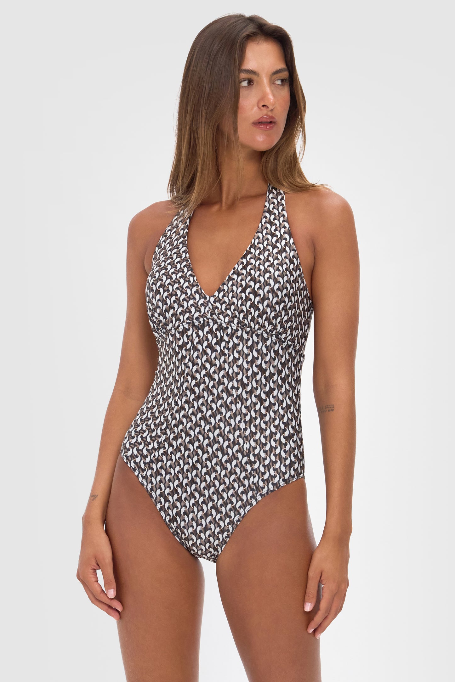 Ellery and Moss X Contessa Volpi Janet Halterneck One Piece - Geo Print