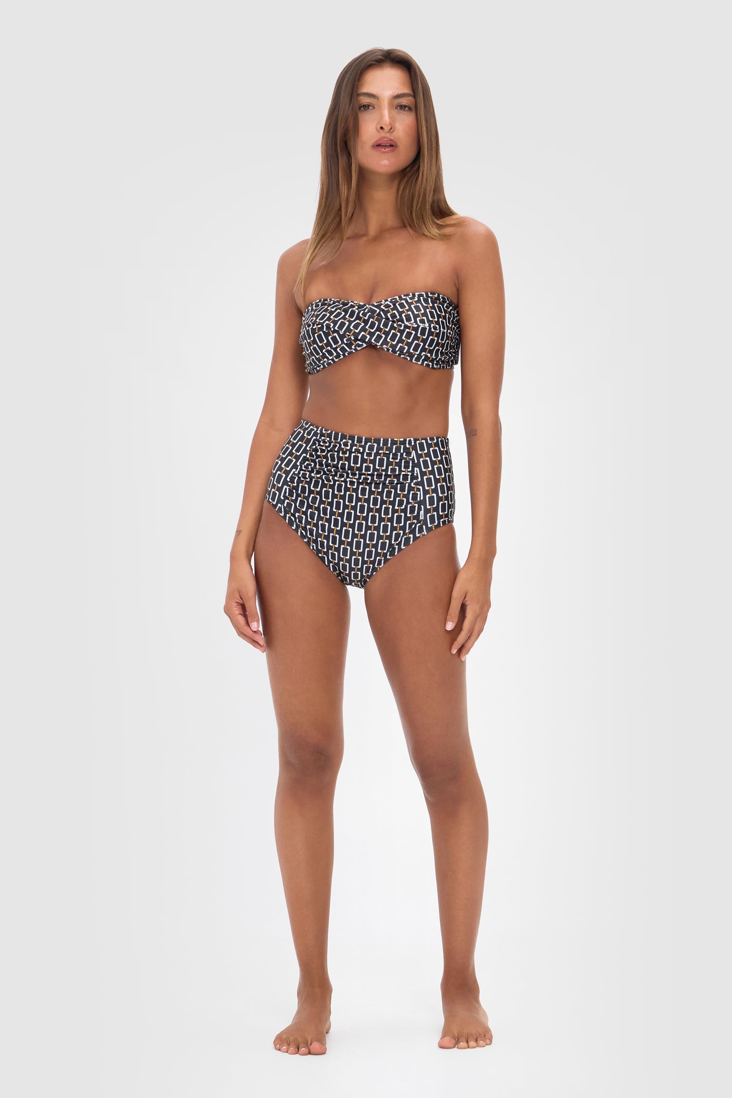 Ellery and Moss X Contessa Volpi Bandeau Bikini Top - Geo Print