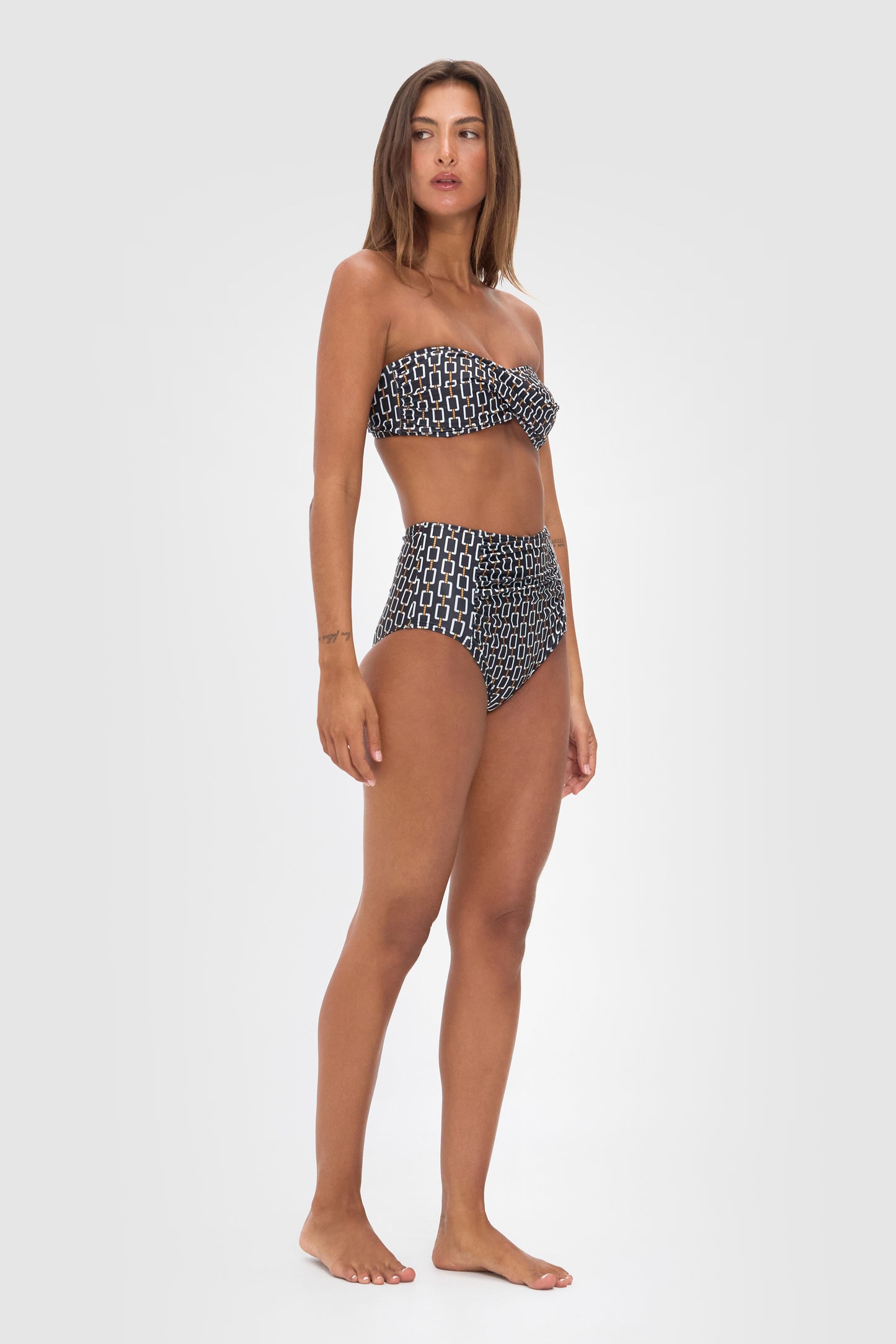 Ellery and Moss X Contessa Volpi Bandeau Bikini Top - Geo Print