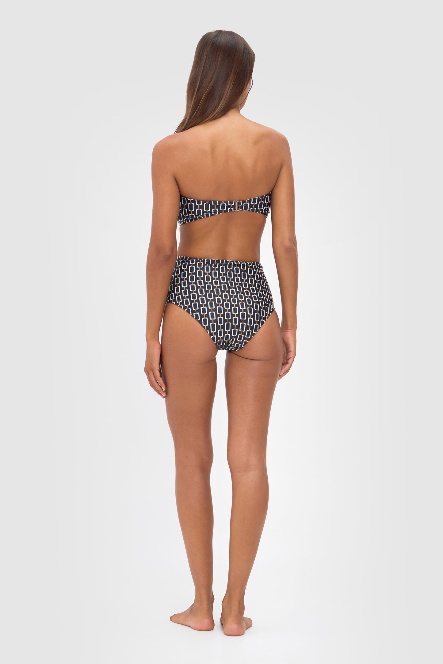 Ellery and Moss X Contessa Volpi Bandeau Bikini Top - Geo Print