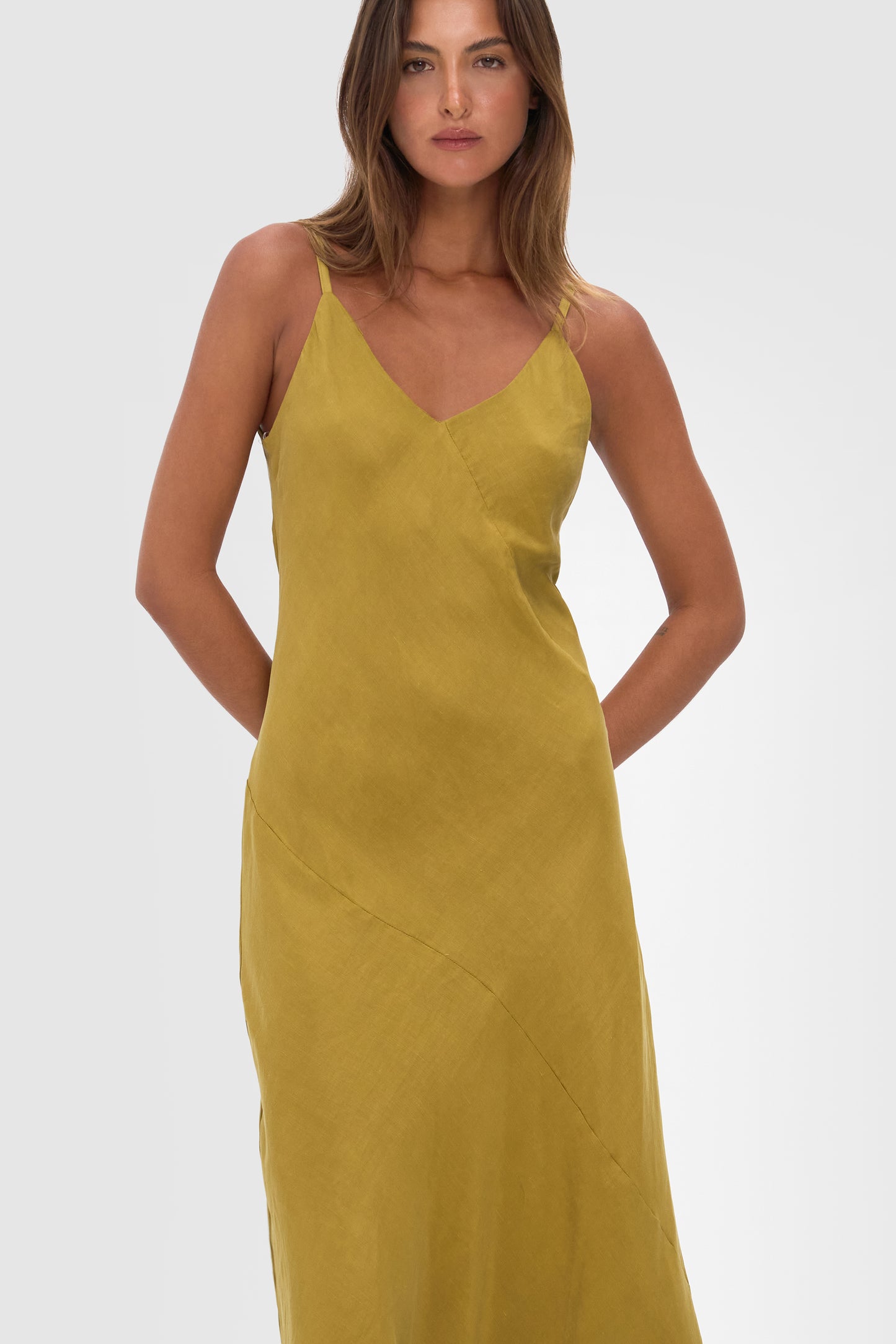 Ellery and Moss Adeline Midi Bias Dress - Willow Green