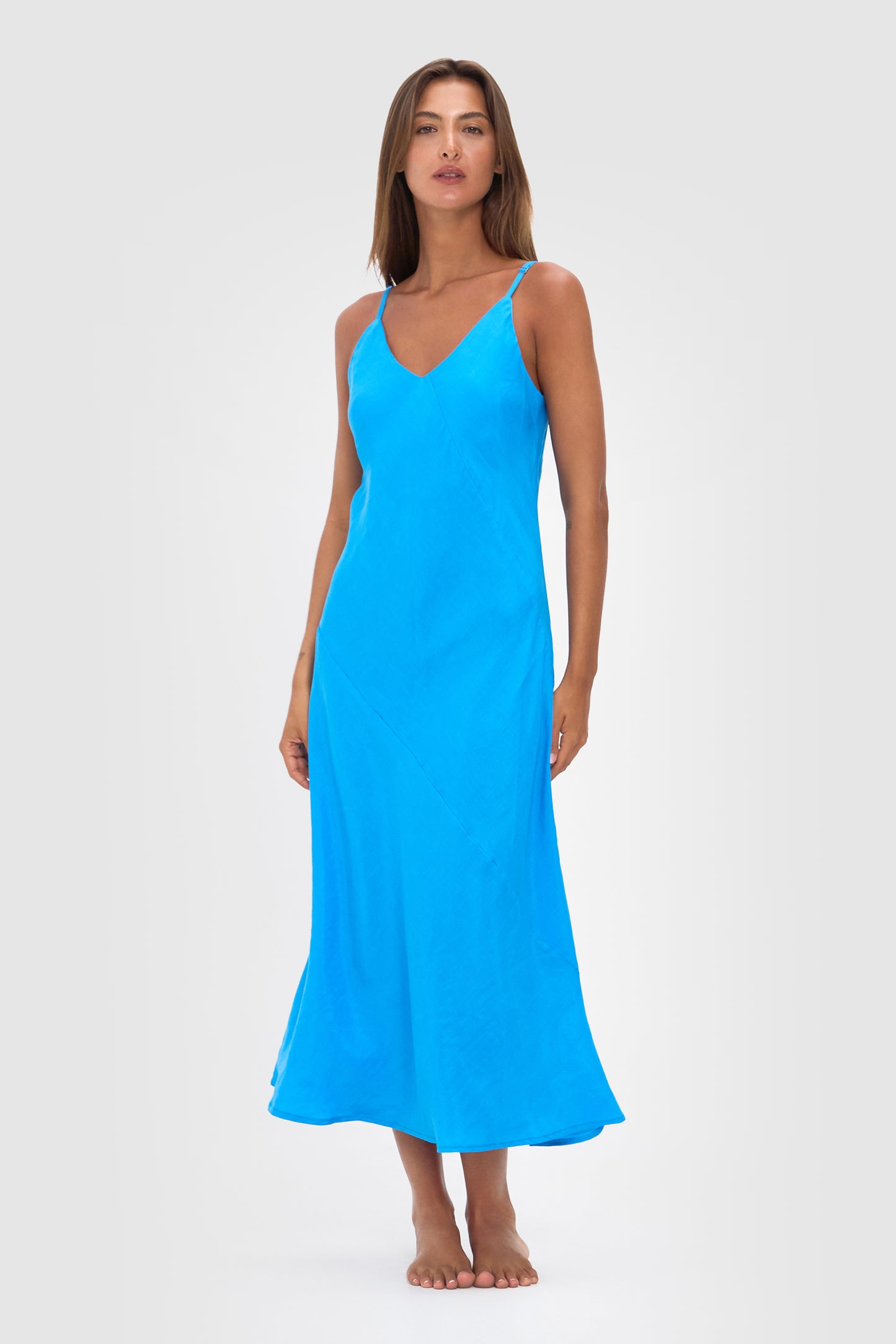 Ellery and Moss Adeline Midi Bias Dress - Blue Opal