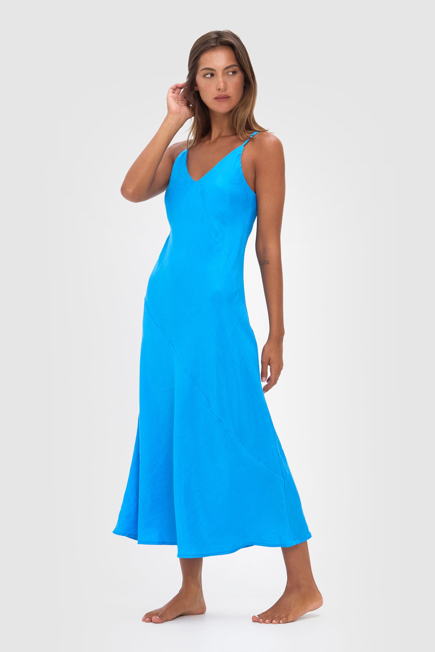 Ellery and Moss Adeline Midi Bias Dress - Blue Opal