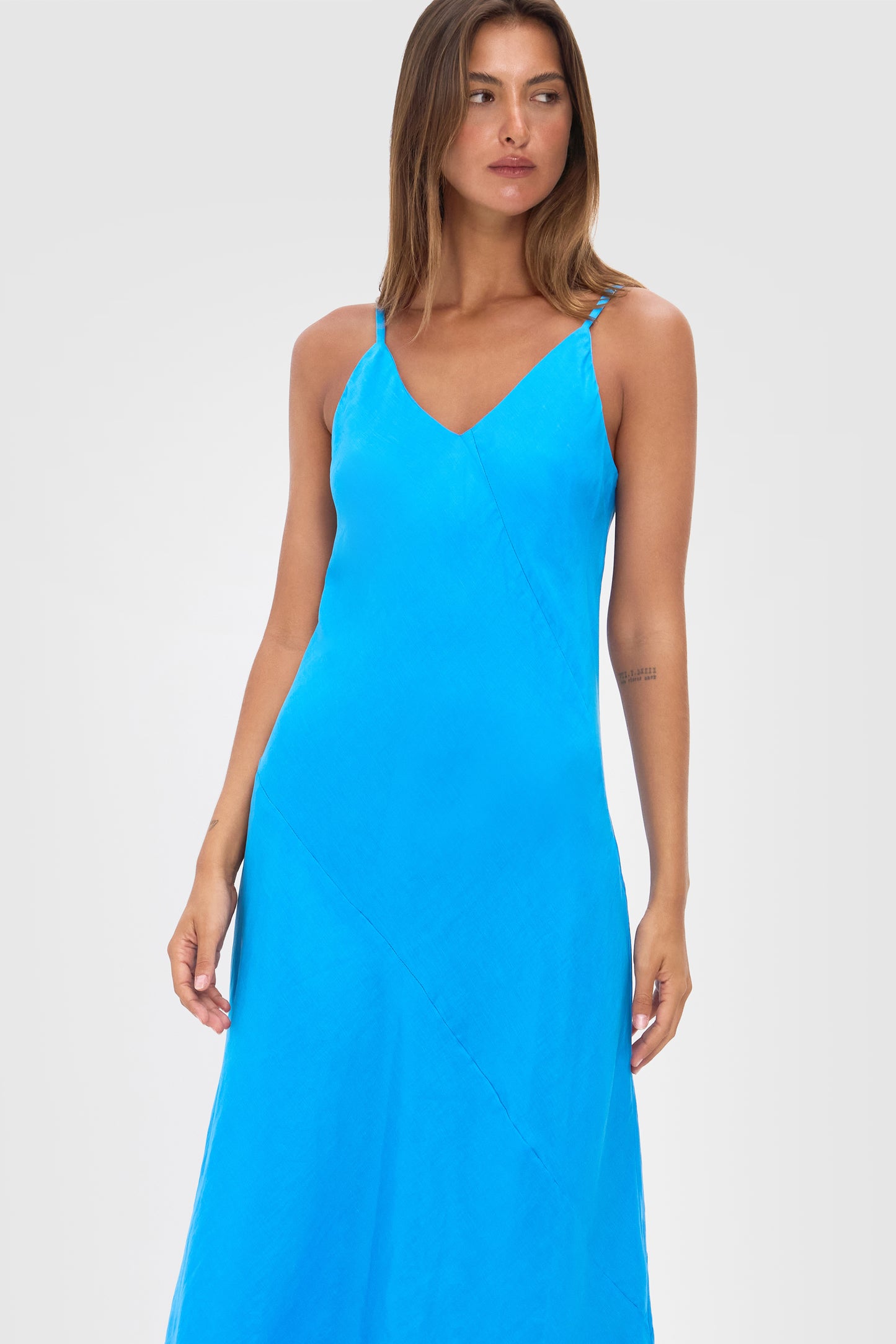 Ellery and Moss Adeline Midi Bias Dress - Blue Opal