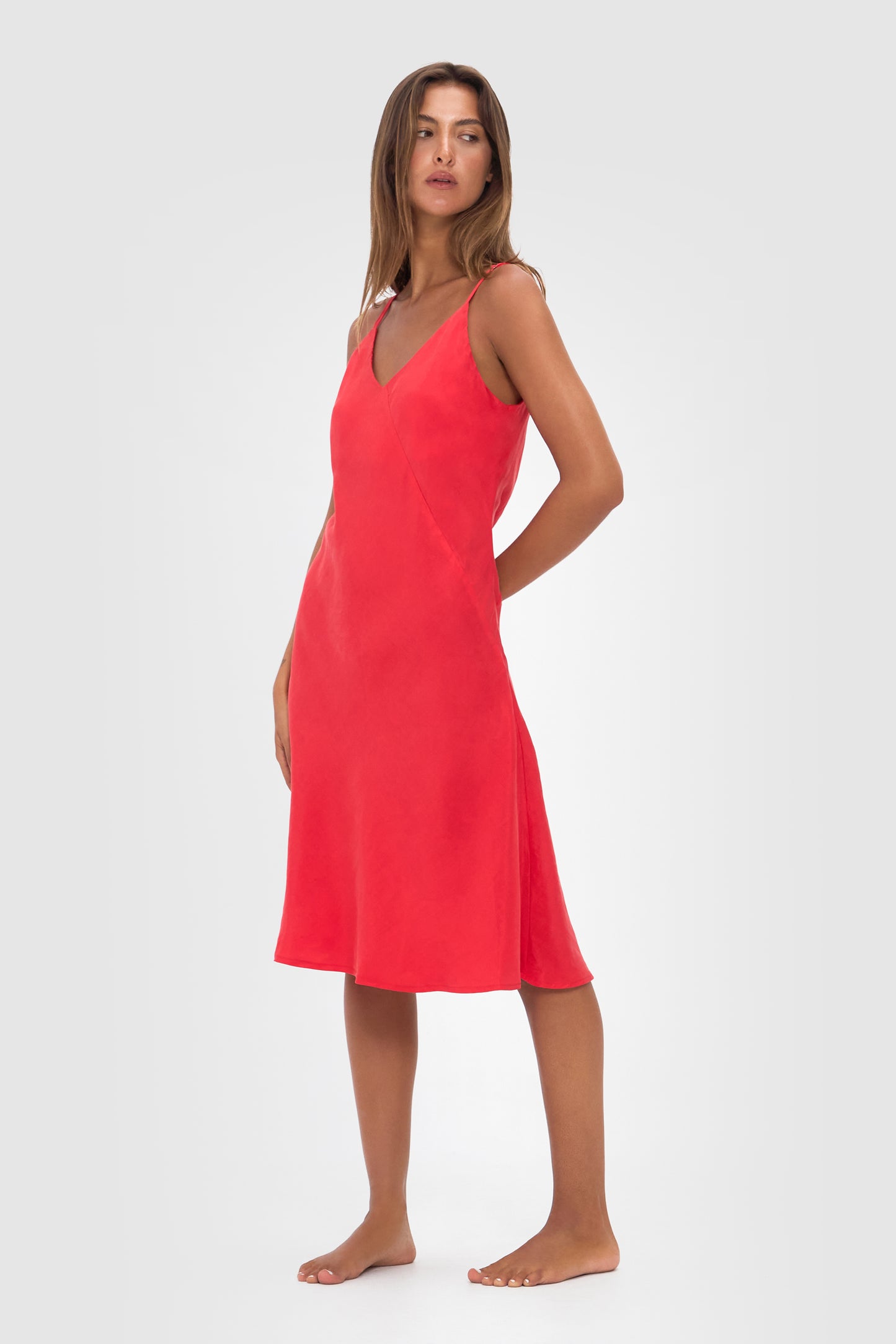 Ellery and Moss Adeline Short Bias Dress - Fire Red