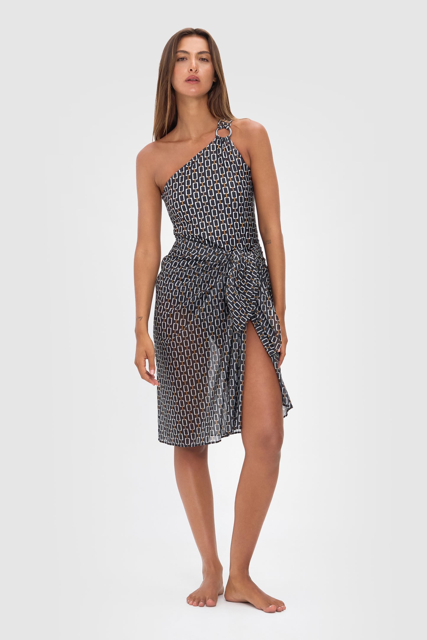 Ellery and Moss X Contessa Volpi Robyn Mesh Sarongs - Geo Print