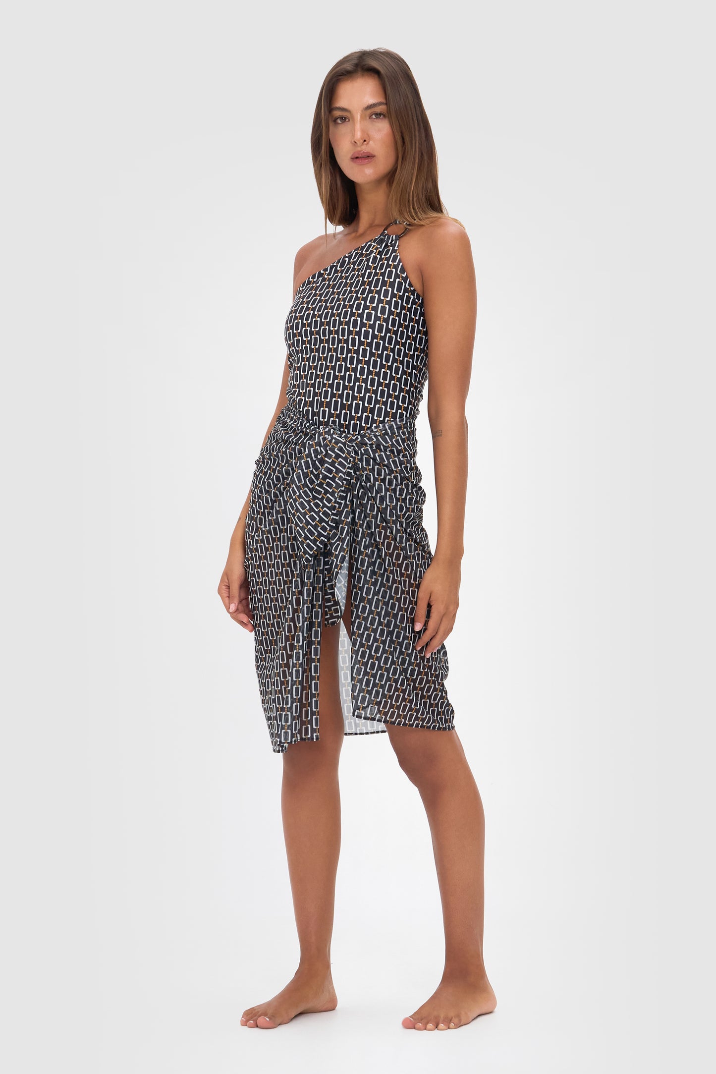 Ellery and Moss X Contessa Volpi Robyn Mesh Sarongs - Geo Print