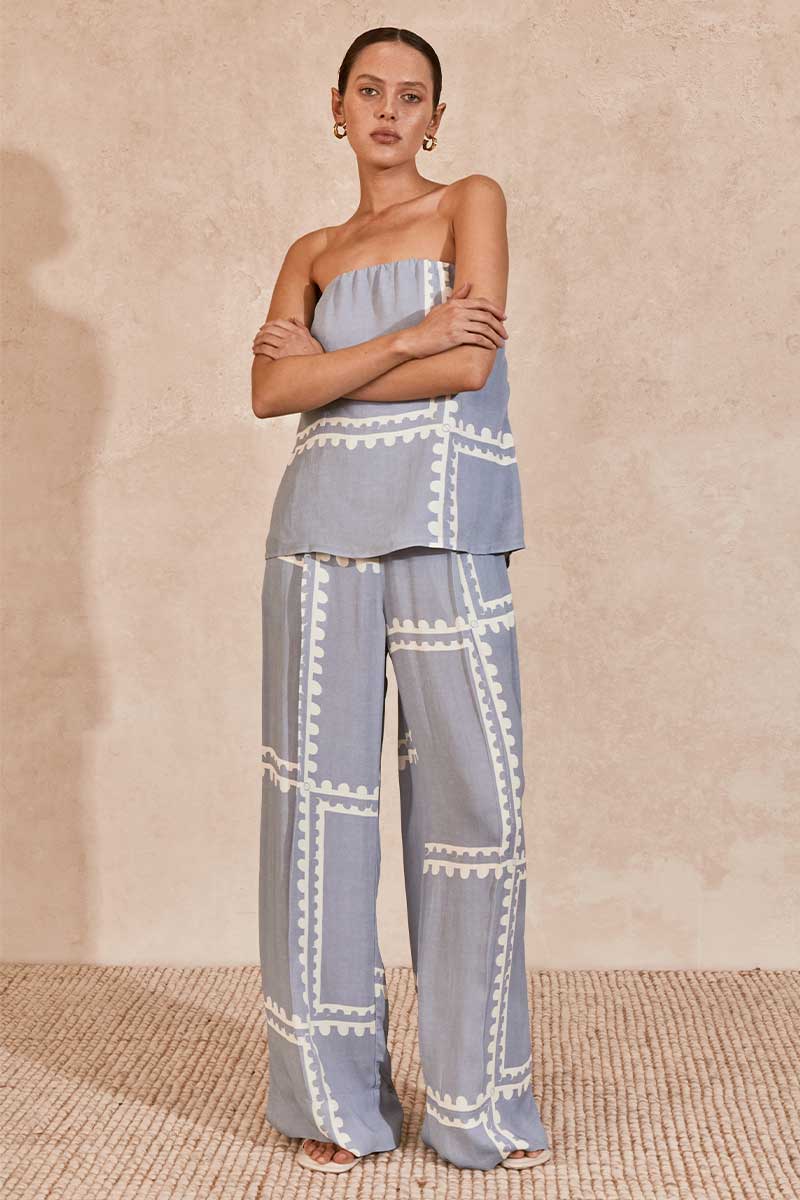 Mon Renn Serape Pant - Blue Postcards