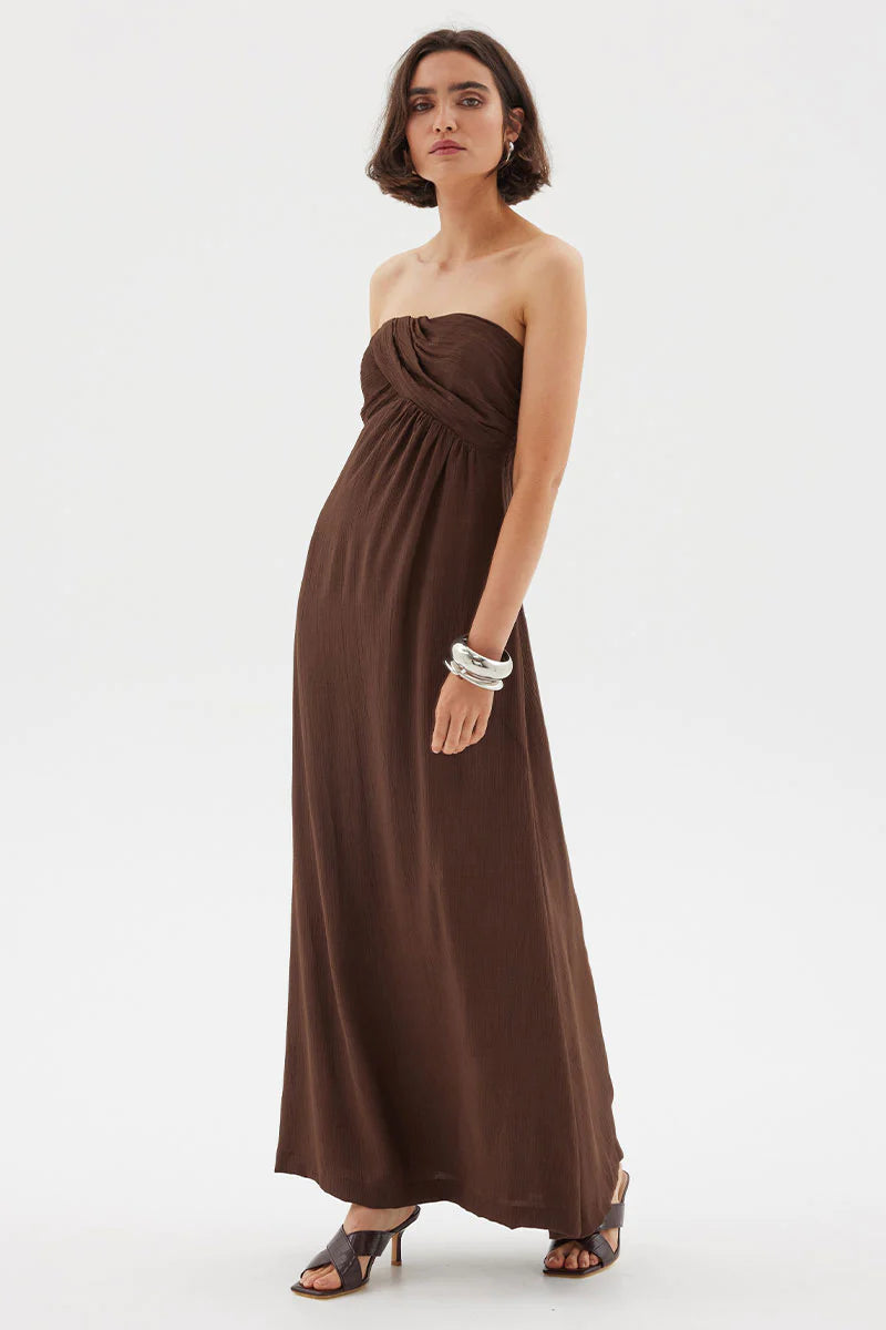 Sovere Studio Semira Maxi Dress in Cocoa Bean