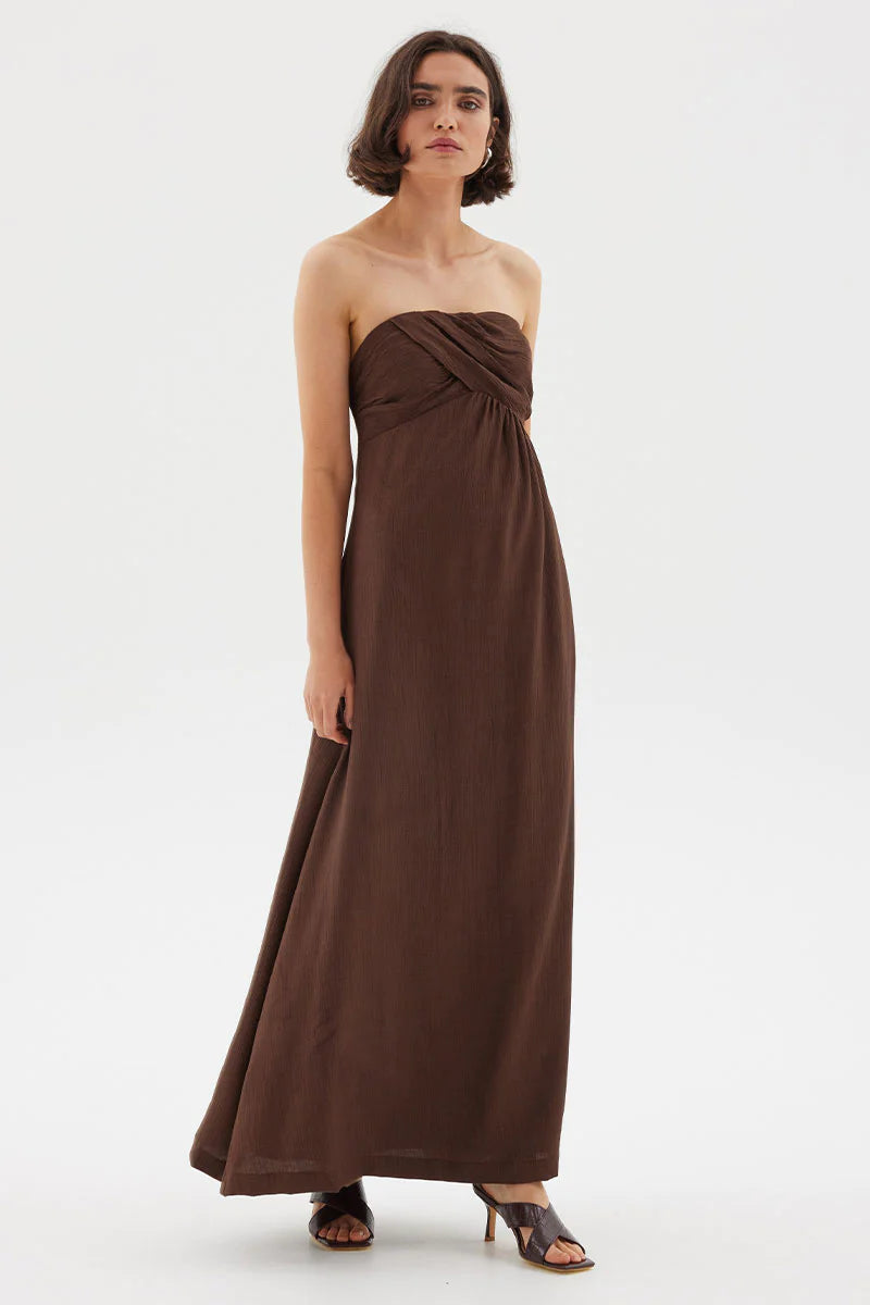 Sovere Studio Semira Maxi Dress in Cocoa Bean