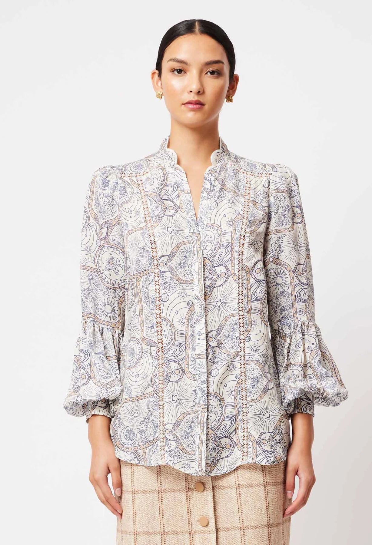 Once Was Vega Viscose Cupro Shirt in Astral