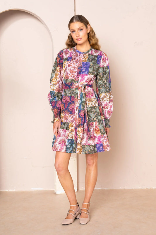 Kachel Leslie Shirred Mini Dress