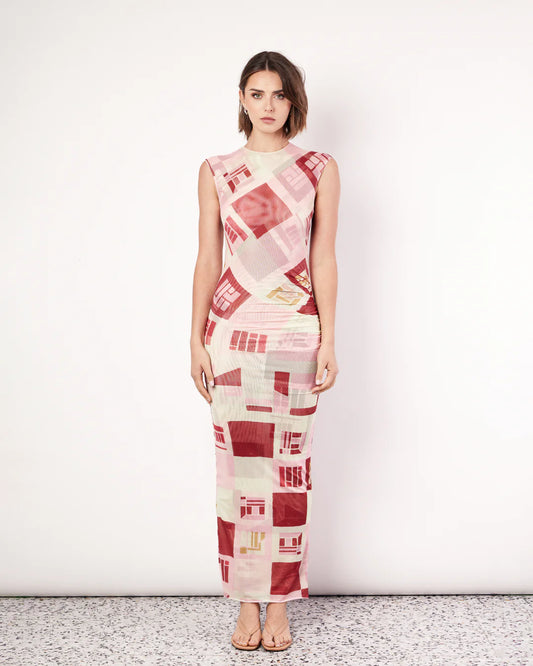 Romy the Brand Retro Mesh Sleevless Maxi Dress - Retro Print