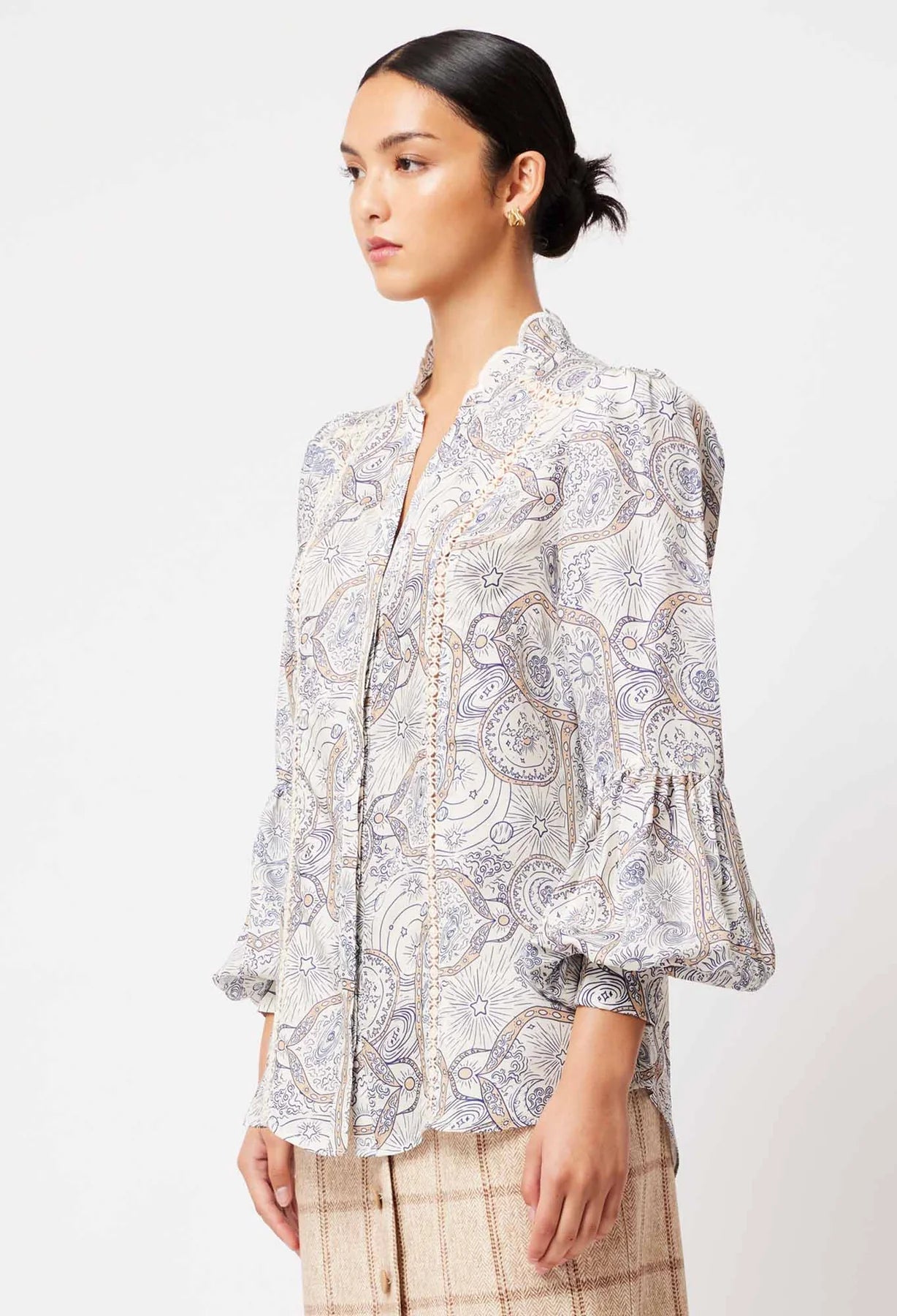 Once Was Vega Viscose Cupro Shirt in Astral