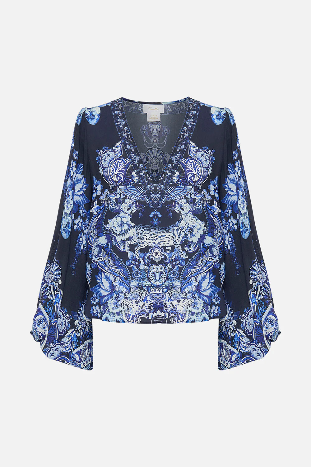 Camilla Delft Dynasty V-Neck Blouson Blouse