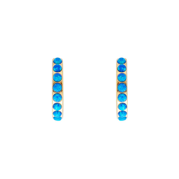 Fairley Indigo Opal Crystal Midi Hoops