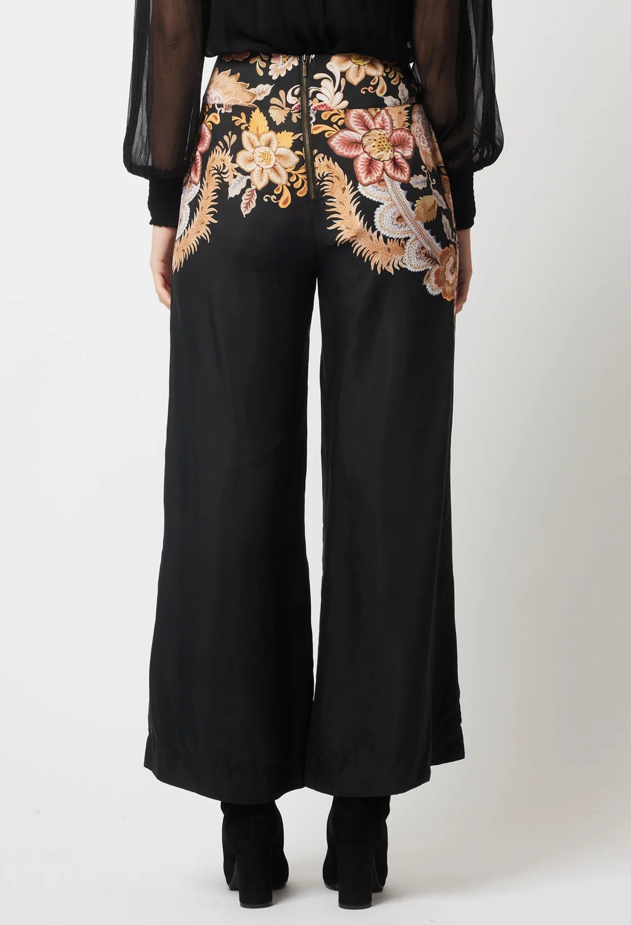 Once Was Empress Cupro Viscose Pant in Dragon Flower