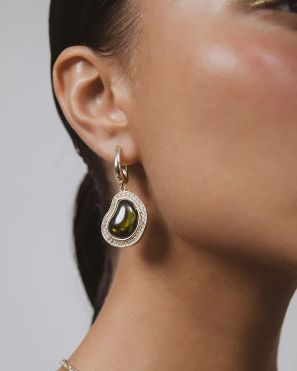 F+H Studios Bean Party Earrings - Peridot